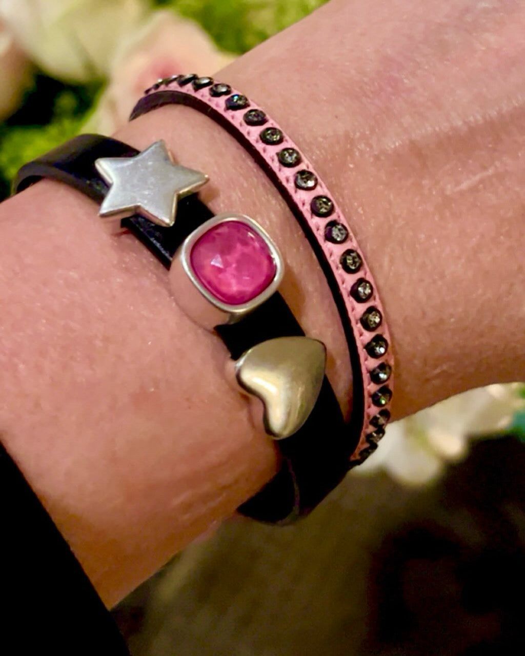 Swarovski-smykke i herlig rosa