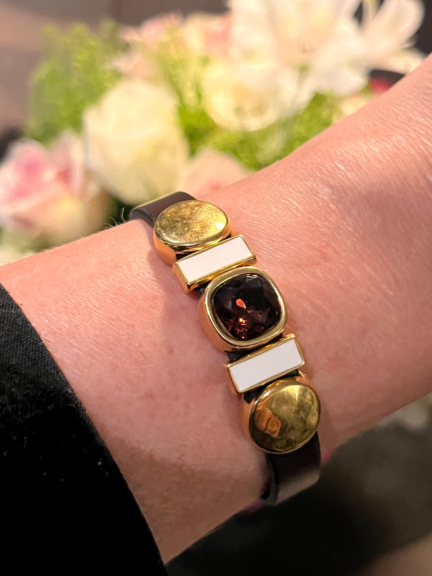 Swarovskiarmbånd i red garnet